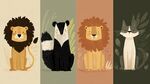 可愛動物插畫四連拍