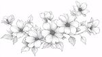 花卉線描插畫 優(yōu)雅花朵