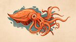 卡通魷魚插畫