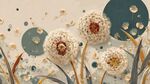 夢(mèng)幻蒲公英插畫背景圖
