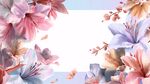 夢(mèng)幻花卉邊框背景圖