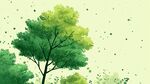清新綠意盎然的樹木風景