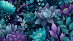 夢幻藍紫花卉圖案背景