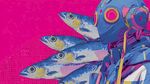 賽博風(fēng)人物與群魚插畫