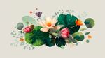 水墨風(fēng)荷花荷葉插畫(huà)