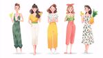夏日時(shí)尚女孩與水果穿搭