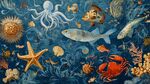 夢幻海底世界海洋生物繪景