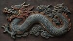 中式龍紋木雕裝飾擺件