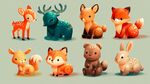 可愛森林小動物擺件集合