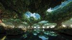 奇幻森林中的靜謐水畔風光