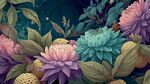 夢幻夜下多彩花卉植物