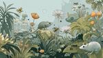 夢幻叢林中的動物植物世界