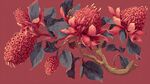 復(fù)古風艷麗花卉插畫圖案