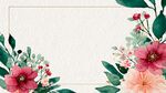花卉綠葉邊框背景圖