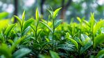嫩綠茶芽 清新自然景象