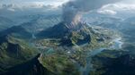 火山噴發(fā)下的壯美山川景觀