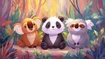 森林里的可愛動物三伙伴