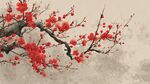 紅梅傲雪圖