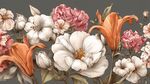 繽紛花卉組合插畫