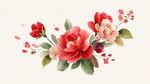 嬌艷花卉水彩插畫(huà)