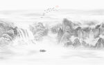 中式山水屏風(fēng)畫