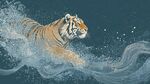 猛虎踏浪圖