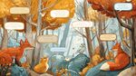 秋日森林中的動物對話場景