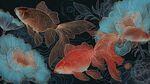 錦鯉戲牡丹中式祥瑞圖