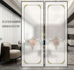 歐式雕花玻璃門圖案打印圖