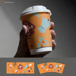 橙色咖啡杯包裝設計展示