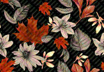 秋季花卉與葉片圖案設(shè)計(jì)
