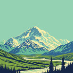 壯麗雪山下的河谷風(fēng)光