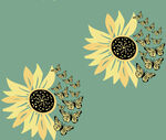 兩朵向日葵裝飾圖案