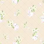 清新花卉兔子圖案背景