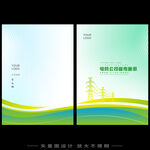 藍(lán)綠線條科技電力工程畫冊封面