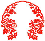 中式菊花花紋鏤空裝飾