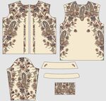 復(fù)古花紋服飾設(shè)計(jì)圖