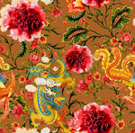 復(fù)古花卉錦紋圖案設(shè)計