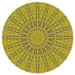 圓形黃色幾何花紋圖案
