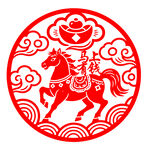 馬上有錢剪紙窗花