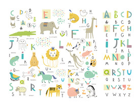 手绘可爱卡通字母矢量素材