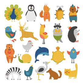 可爱动物矢量设计素材