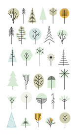 简约抽象大树树木设计素材