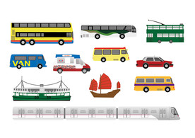 汽车火车交通工具矢量设计素材