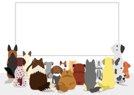 小狗看电影矢量素材设计