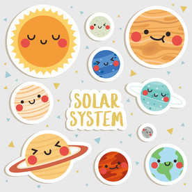 宇宙行星卡通贴图设计