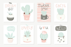 可爱仙人掌卡通无框装饰画