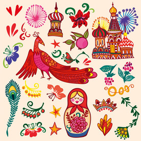 卡通城堡矢量墙贴设计素材