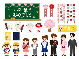 毕业典礼矢量卡通设计素材