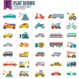 汽车卡车机动车矢量设计素材